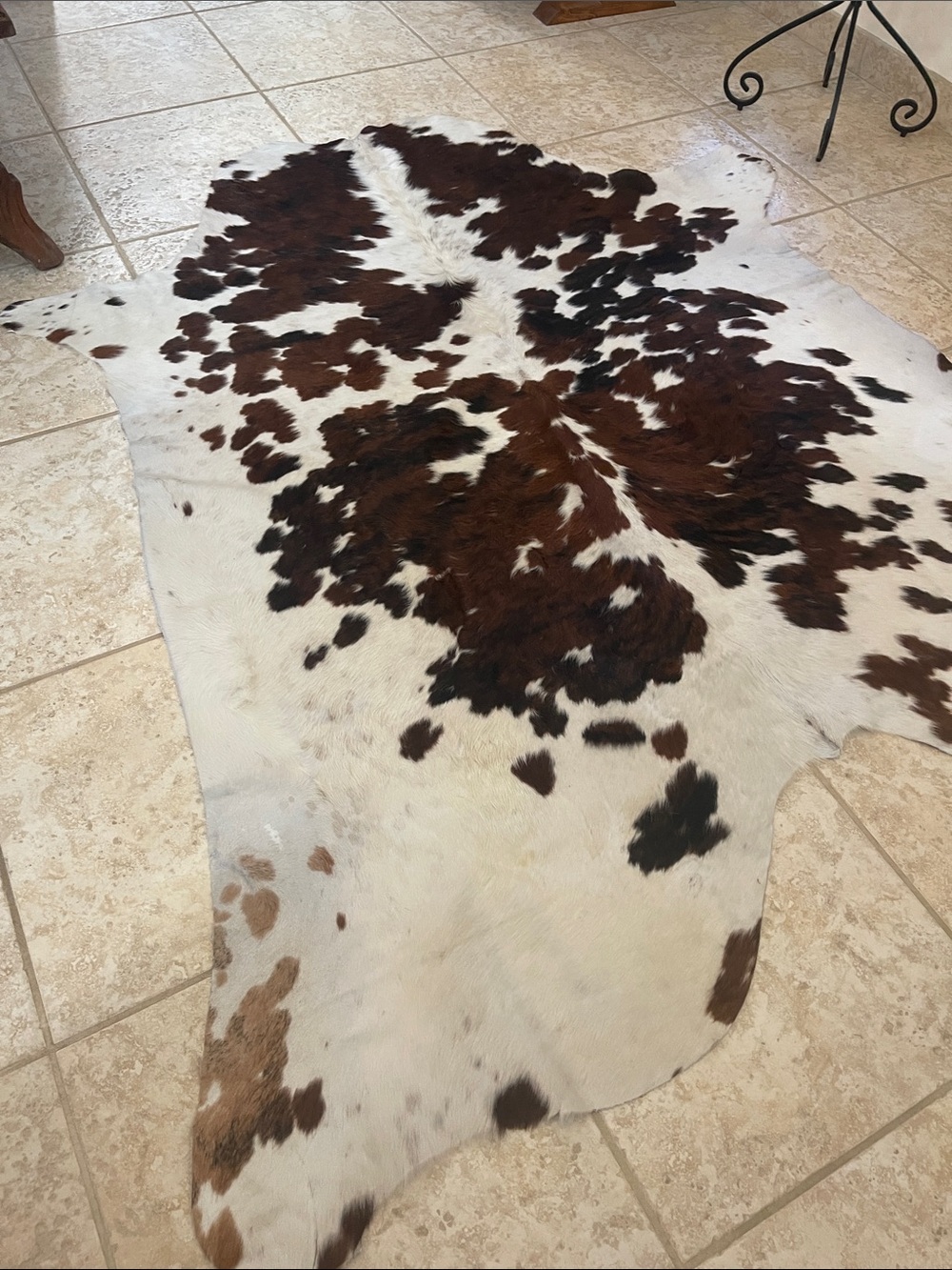 Sunshine Cowhides Rug - Speckled Brown & White 80x76 - Picture 2 of 12